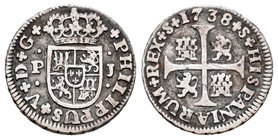 Felipe V (1700-1746). 1/2 real. 1738. Sevilla. PJ. (Cal-1936). Ag. 1,33 g. MBC-. Est...30,00.