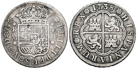 Felipe V (1700-1746). 4 reales. 1738. Madrid. JF. (Cal-1005). Ag. 12,98 g. MBC-. Est...120,00.
