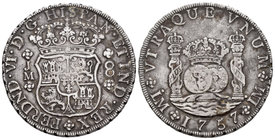 Fernando VI (1746-1759). 8 reales. 1757. Lima. JM. (Cal-317). Ag. 26,83 g. MBC. Est...300,00.