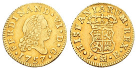 Fernando VI (1746-1759). 1/2 escudo. 1757. Madrid. JB. (Cal-255). Au. 1,76 g. MBC+. Est...130,00.