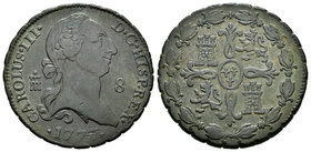 Carlos III (1759-1788). 8 maravedís. 1777. Segovia. (Cal-1887). Ae. 11,30 g. MBC-. Est...65,00.