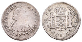 Carlos III (1759-1788). 1/2 real. 1773. Lima. JM. (Cal-1704). Ag. 1,68 g. MBC-. Est...30,00.