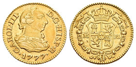 Carlos III (1759-1788). 1/2 escudo. 1777. Madrid. PJ. (Cal-771). Au. 1,77 g. EBC-. Est...120,00.