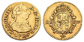 Carlos III (1759-1788). 1/2 escudo. 1786. Madrid. DV. (Cal-778). Au. 1,76 g. MBC+. Est...120,00.