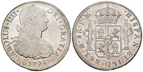 Carlos IV (1788-1808). 8 reales. 1796. México. FM. (Cal-692). Ag. 26,99 g. Restos de brillo original. EBC-. Est...120,00.