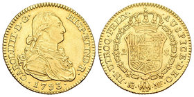 Carlos IV (1788-1808). 2 escudos. 1793. Madrid. MF. (Cal-326). Au. 6,60 g. MBC+. Est...240,00.