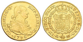 Carlos IV (1788-1808). 2 escudos. 1796. Madrid. MF. (Cal-333). Au. 6,84 g. MBC+. Est...250,00.