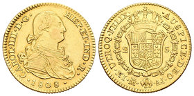 Carlos IV (1788-1808). 2 escudos. 1808. Madrid. AI. (Cal-353). Au. 6,58 g. EBC-/EBC. Est...270,00.