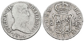 Fernando VII (1808-1833). 2 reales. 1814. Madrid. GJ. (Cal-915). Ag. 5,85 g. BC+. Est...60,00.
