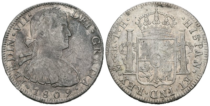 Fernando VII (1808-1833). 8 reales. 1809. México. TH. (Cal-539). Ag. 26,44 g. Bu...