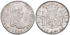 Fernando VII (1808-1833). 8 reales. 1815. Potosí. PJ. (Cal-604). Ag. 27,07 g. EBC-. Est...120,00.
