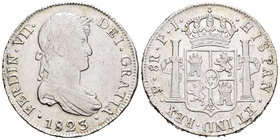 Fernando VII (1808-1833). 8 reales. 1823. Potosí. PJ. (Cal-613). Ag. 26,85 g. MBC/MBC+. Est...65,00.