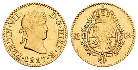 Fernando VII (1808-1833). 1/2 escudo. 1817. Madrid. GJ. (Cal-360). Au. 1,75 g. MBC+. Est...110,00.
