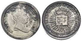 Isabel II (1833-1868). Medalla de proclamación de la Constitución. 1836. Barcelona. Ag. 7,66 g. Pátina irregular. EBC. Est...40,00.