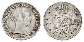 Isabel II (1833-1868). 1 real. 1853. Barcelona. (Cal-398). Ag. 1,34 g. MBC. Est...18,00.