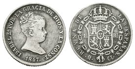 Isabel II (1833-1868). 1 real. 1847. Madrid. CL. (Cal-415). Ag. 1,41 g. MBC-. Est...30,00.