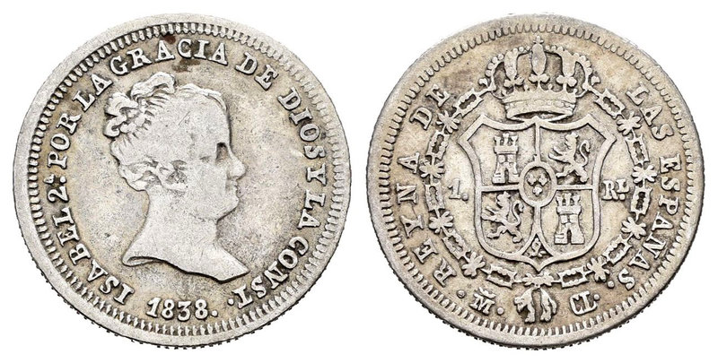 Isabel II (1833-1868). 1 real. 1853. Madrid. CL. (Cal-409). Ag. 1,43 g. Escasa. ...