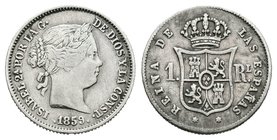 Isabel II (1833-1868). 1 real. 1859. Madrid. (Cal-421). Ag. 1,26 g. MBC-. Est...20,00.