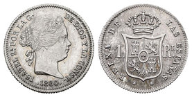 Isabel II (1833-1868). 1 real. 1860. Madrid. (Cal-422). Ag. 1,33 g. EBC-/MBC+. Est...45,00.