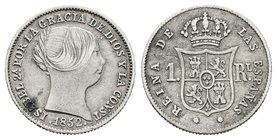 Isabel II (1833-1868). 1 real. 1852. Sevilla. (Cal-434). Ag. 1,23 g. MBC. Est...20,00.
