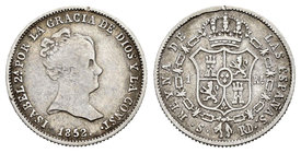 Isabel II (1833-1868). 1 real. 1852. Sevilla. RD. (Cal-433). Ag. 1,14 g. Golpecito. BC+. Est...18,00.
