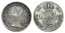Isabel II (1833-1868). 1 real. 1853. Sevilla. (Cal-435). Ag. 1,24 g. MBC+. Est...30,00.