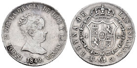 Isabel II (1833-1868). 4 reales. 1849. Madrid. CL. (Cal-296). Ag. 5,26 g. MBC/MBC+. Est...25,00.