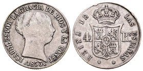 Isabel II (1833-1868). 4 reales. 1853. Sevilla. (Cal-324). Ag. 4,93 g. BC+. Est...18,00.
