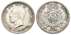 Alfonso XIII (1886-1931). 50 céntimos. 1926. Madrid. PCS. (Cal-64). Ag. 2,52 g. EBC. Est...12,00.