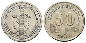 Guerra Civil (1936-1939). 50 céntimos. 1937. Asturias y León. (Cal-4, como serie completa). Cu-Ni. 2,72 g. EBC+. Est...40,00.