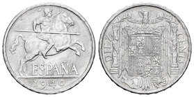 Estado Español (1936-1975). 10 céntimos. 1940. Madrid. (Cal-127). 1,88 g. PLVS. Escasa. EBC+. Est...40,00.