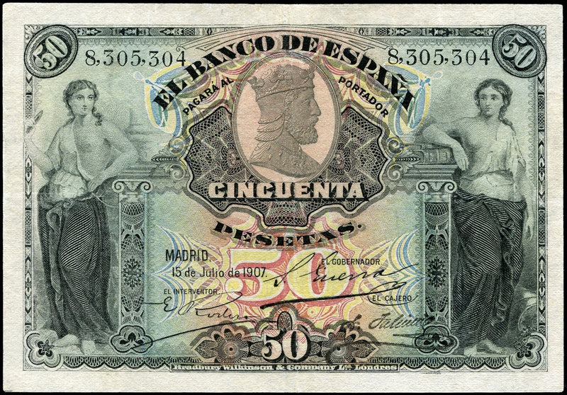 50 pesetas. 1907. Madrid. (Ed 2017-319). (319). 15 de julio, Catedral de Burgos....