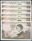 100 pesetas. 1965. Madrid. (Ed 2017-470a). 19 de noviembre, Gustavo Adolfo Béquer. Diferentes series. Lote de 6 billetes. A EXAMINAR. EBC-/SC-. Est......
