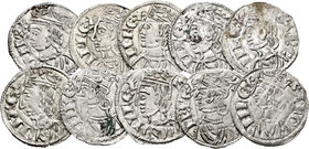 Lote de 10 cornados de Sancho IV de Burgos con B y estrella a los lados de la cruz. A EXAMINAR. EBC-. Est...250,00.