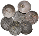 Lote de 7 monedas de 4 maravedís de Felipe III, todas reselladas. A EXAMINAR. BC-/MBC-. Est...50,00.