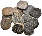 Lote de 12 monedas 2 maravedís de Carlos II, diferentes cecas. A EXAMINAR. MBC-/MBC. Est...90,00.
