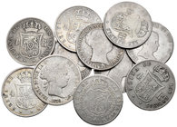 Lote de 11 monedas de 4 reales de Isabel II, 5 de Barcelona (1852, 1854, 1859, 1860, 1861), 3 de Madrid (1837, 1858, 1859), 3 de Sevilla (1844, 1852, ...