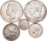 Lote de 5 monedas del Centenario, todas de plata. A EXAMINAR. MBC-/MBC+. Est...70,00.