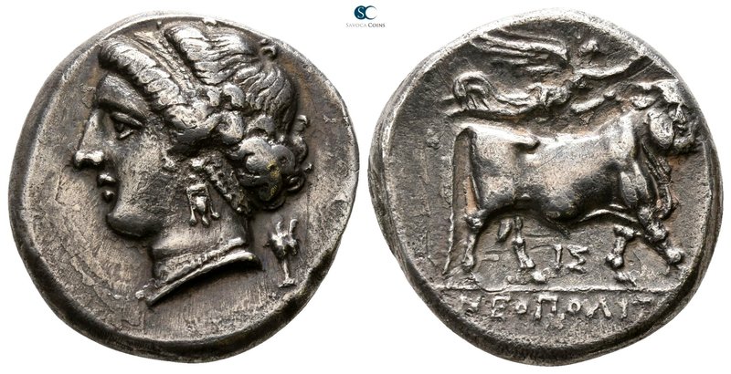 Campania. Neapolis circa 275-250 BC. Didrachm AR

20mm., 7,18g.

Head of nym...