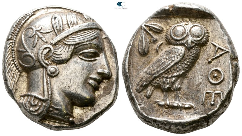 Attica. Athens 454-404 BC. Tetradrachm AR

24mm., 17,25g.

Head of Athena ri...