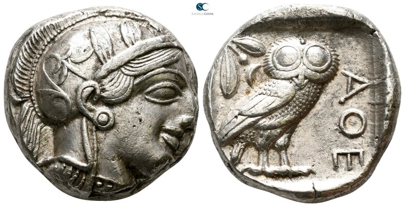 Attica. Athens 454-404 BC. Tetradrachm AR

23mm., 17,13g.

Head of Athena ri...