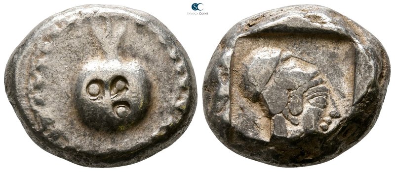 Pamphylia. Side circa 460-430 BC. Stater AR

20mm., 10,98g.

Pomegranate, c/...