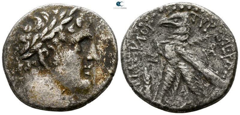 Phoenicia. Tyre 126 BC-AD 65. Shekel AR

26mm., 12,80g.

Laureate head of Me...