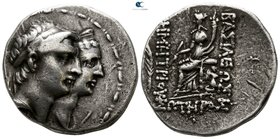 Seleukid Kingdom. Seleukeia on the Tigris. Demetrios I Soter, with Laodice V 162-150 BC. Tetradrachm AR