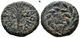 Judaea. Tiberias mint. Herodians. Herod III Antipas 4 BCE-39 CE. Dated RY 37 (?)=33/4 CE. Half Unit Æ