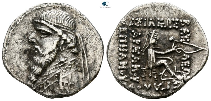 Kings of Parthia. Ekbatana. Mithradates II 123-88 BC. Drachm AR

20mm., ,78g....