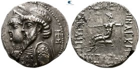 Kings of Elymais. Seleuceia on the Hedyphon. Kamnaskires III and Anzaze 82-74 BC. Tetradrachm AR