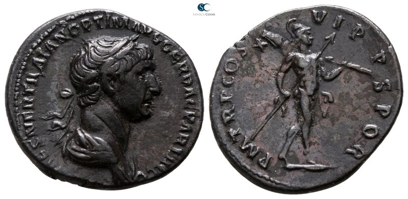 Trajan AD 98-117. Rome
Denarius AR

19mm., 3,07g.

[IMP CAE]S NER TRAIANO O...