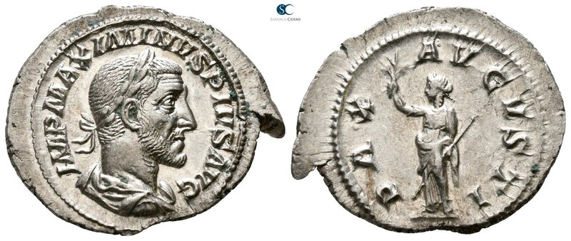 Maximinus I Thrax AD 235-238. Rome
Denarius AR

23mm., 2,98g.

IMP MAXIMINV...