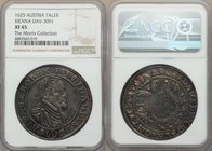 Ferdinand II Taler 1625 XF45 NGC, Dav-3091. Glossy surfaces glowing with blue-green color, contrasted with golden highlights throughout. Some light re...